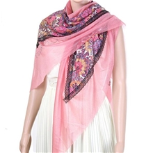 韩国复古时尚围巾批发繁华似锦宫廷风华丽丝巾百搭两用披肩