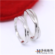 供应S925银饰批发纯银戒指情侣戒指永相伴情侣对戒纯银批发