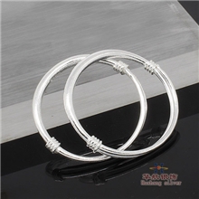20克重童镯圆肚手镯S990纯银手镯批发纯银宝宝手镯S99足银手镯