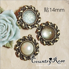 C47古青2.9克宝石底托配件饰品配件DIY配件50个/包14MM