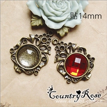 C45手工DIY饰品复古底托配件宝石底托韩国饰品新款14MM