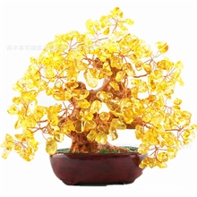 厂家直销批发创意礼物商务礼品天然水晶招财树树脂工艺品饰品摆件