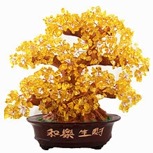 厂家批发创意家具摆件天然水晶招财树家居装饰工艺品招财摆件