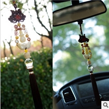 后视镜精油挂件黄玉挂件汽车用品香水挂件汽车香水