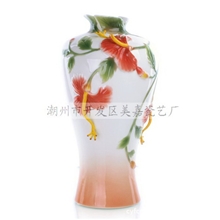 供应珐琅陶瓷花瓶水坛陶瓷花瓶工艺品茶具咖啡具杯碟套装