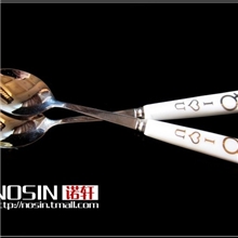 茶羹咖啡勺不锈钢陶瓷勺情侣对勺创意勺子骨瓷餐具