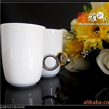 厂家直销创意钻戒杯情侣杯戒指杯创意杯子带盖陶瓷杯子水杯