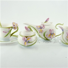 景泰瓷骨质瓷法兰瓷珐蓝瓷杯创意珐琅瓷兰花咖啡具