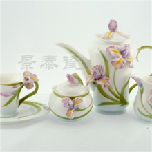 景泰瓷骨质瓷法兰瓷珐蓝瓷杯创意珐琅瓷珐琅瓷兰花咖啡具