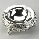 经典田园大号镀银烟灰缸-精品装饰|防氧化|纯银色