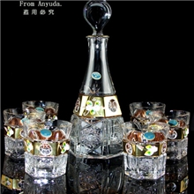 供应批发捷克波西米亚酒具7件套凯撒酒具高档商务礼品