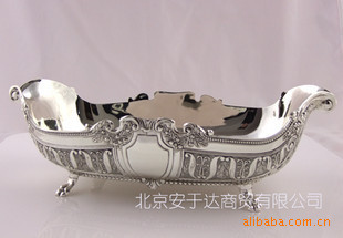 冲冠特价欧式包银果斗金属果盘-水果糖果斗专用银器桌面餐具A号