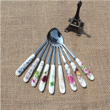 韩式陶瓷咖啡勺正品不锈钢勺情侣对勺结婚礼物生日礼品