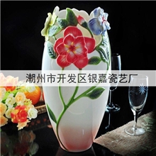 供应珐琅瓷/15.5寸花香花瓶/陶瓷工艺花插