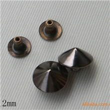 厂家直销12MM尖型喷油拉丝圆锥形撞钉金属双面铆钉