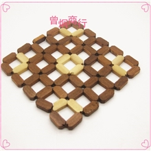 竹制餐垫隔热垫餐桌垫方形/圆形碗垫杯垫长12cm一元两元批发