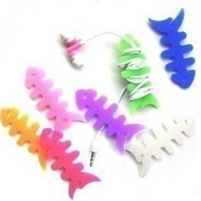 批发鱼骨绕线器iphone4SMP3/4鱼骨头耳机绕线器苹果缠线器