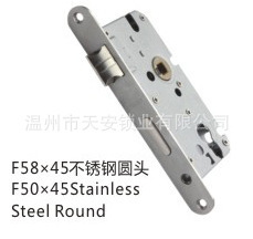 专业供应全铜锁芯防盗门锁体58不锈钢圆头锁体