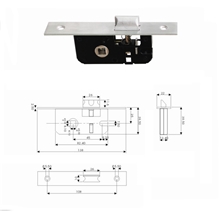 兴科迪建筑门窗五金82单斜舌锁体70平开门锁(工程专供品质)