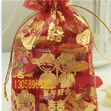 百年好合纱质喜糖袋喜蛋袋干花袋礼品袋食品包装袋规格齐全