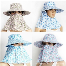 女士夏天防晒遮脸帽遮阳帽子惠安帽户外骑车帽透气采茶防尘帽