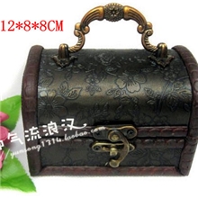 仿古首饰盒收纳盒小木盒手提盒饰品盒龙凤铃包装盒