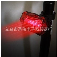 自行车山地车单车死飞车蝴蝶尾灯5LED警示灯后尾灯骑行装备配件