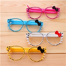 8049【优湃特价】韩版可爱文具批发带蝴蝶结眼镜圆珠笔两支价