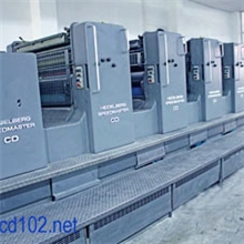 供应94年海德堡CD102对开五色+过油半自动装版斜拉版二手印刷机