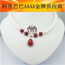 XL-001供应珍珠项链真珍珠项链大珍珠项链河蚌珍珠项链