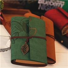 3290《一叶之秋》仿皮质日记本子/记事本/笔记本活页绑带本子