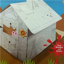 开发儿童智力七彩房屋纸质3D立体拼图益智玩具纸房子泉州