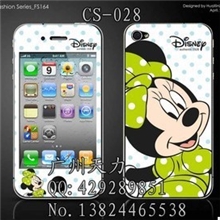 潮批发iphone4卡通贴膜闪钻个性保护膜4s前后手机保护膜贴纸