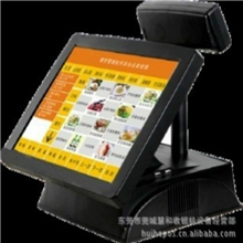 厂家供应15寸触摸收款机含LED8客显屏高档触摸餐饮前台触摸收银机