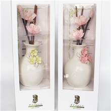 向日葵陶瓷礼盒套装干花藤条无火香薰精油无火香薰干花藤条精油