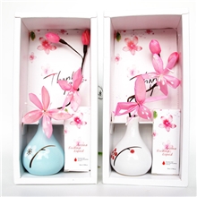 藤条无火香薰精油礼盒套装陶瓷无火香薰精油礼盒干花藤条套装