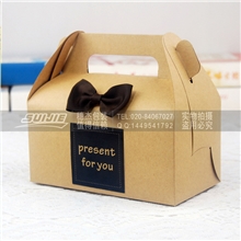 [现货]批发韩国时尚简约中号手提慕斯盒牛皮纸蛋糕盒DIY盒子
