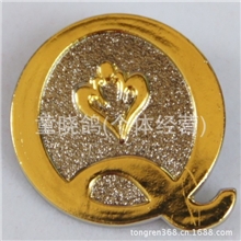 Q形状司徽徽章压背面网状蝴蝶扣公司单位定做产品图为样品