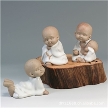 德化陶瓷工艺品汝窑茶宠，小P孩，茶宠摆件宜兴茶宠茶宠批发