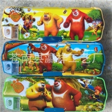 2013年高档热销熊出没图案精美塑料文具盒铅笔盒