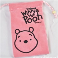 手机绒布袋绒布套挂袋背袋可爱束口袋收纳可挂卡通手机包