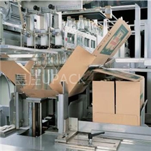 昱庄机械玻璃瓶装白酒装箱机落差式裹包机一片式纸箱包装技术