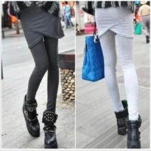 热销秋装韩版交叉裙摆假两件打底裤新款打底裙裤九分裤批发