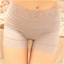 高品质加档无痕顶级棉加宽蕾丝花边短裤内裤防走光三分安全裤女