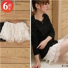 MM必备层层蕾丝三分裤打底裤/防走光安全裤/蕾丝花边打底裙裤