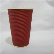 厂家订做一次性纸杯16红瓦楞杯
