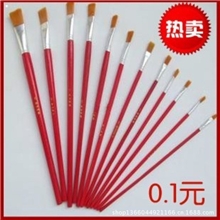 地摊暴利产品树脂尼龙猪鬃油画笔水彩水粉笔diy画材12支装