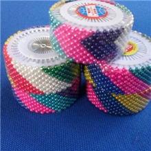 彩色珠针、七色盘装珍珠针480枚长35mm