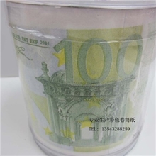 100欧元卷筒纸，印刷欧元图案卫生纸，钱币厕纸