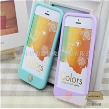 信惠源专业生产ColorsiPhone5聪明豆苹果5硅胶手机套保护套